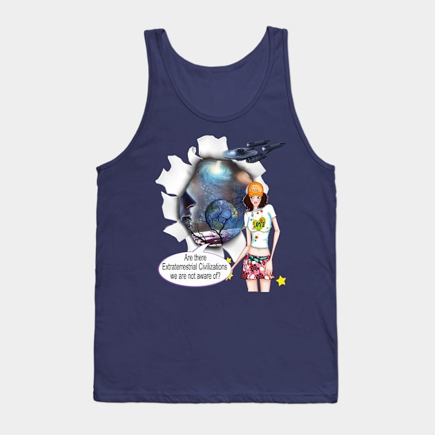 Extraterrestrial Civilizations Tank Top by Just Kidding by Nadine May